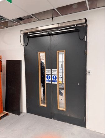 Image of automatic swing doors and operators fitted for an overseas client
