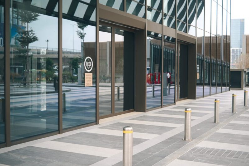 External image of automatic sliding doors on a commercial buidling. Signs Your Commercial Automatic Door Needs Repair blog by J Manny.