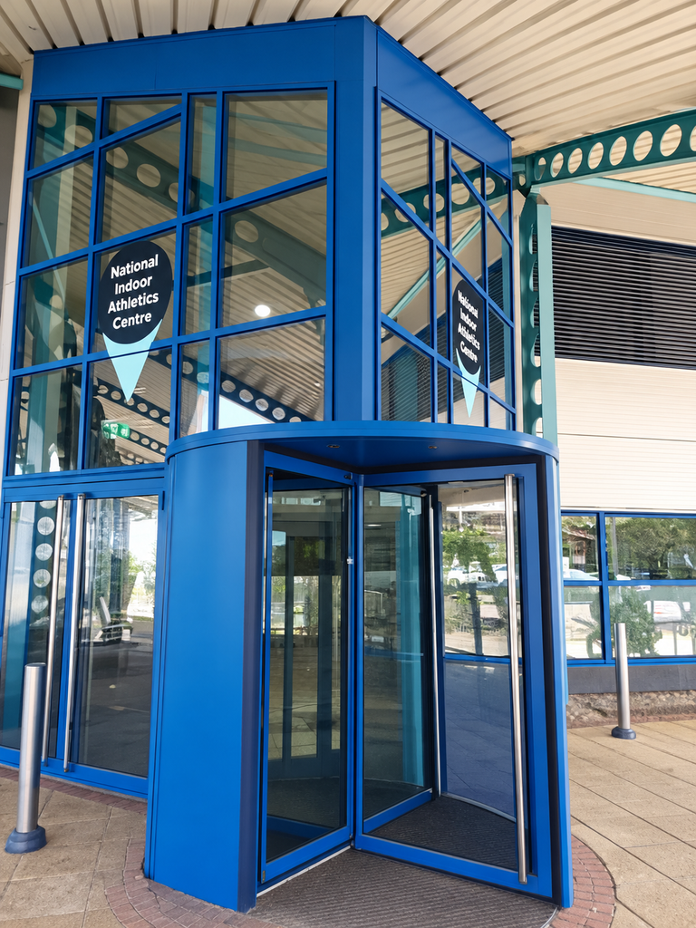 Case Study: Entrance Screen Installation at a South Wales University 1 National Indoor Athletics Centre Entrance 768x1024 1